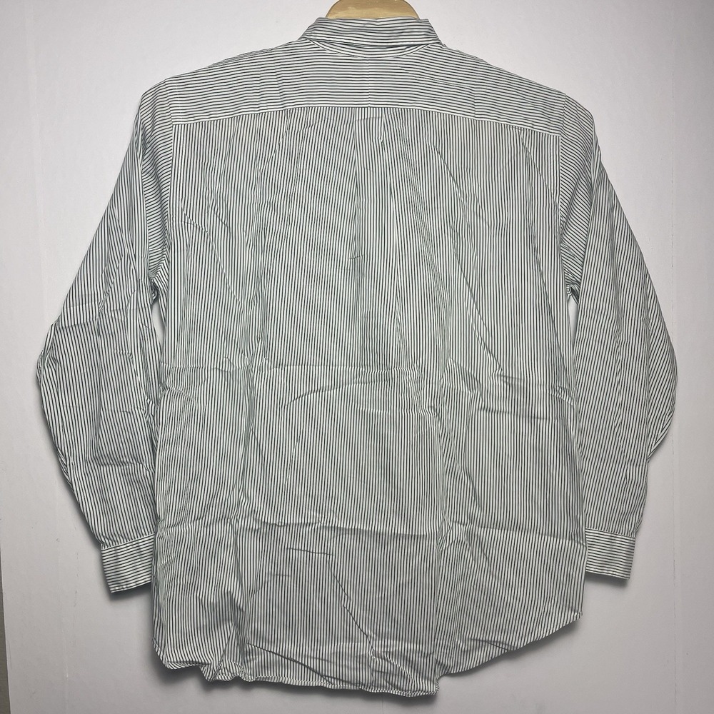 Ralph Lauren Men's XLT Cotton Green White Stripe Long Sleeve Button Down Shirt - Picture 3 of 11